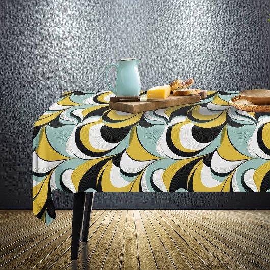 60s 70s Vibe Retro Wervelingen Abstract Pat#3 ID10 Tafelkleed