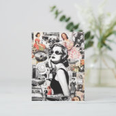 60s Abstracte Collage Briefkaart (Staand voorkant)
