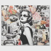 60s Abstracte Collage Cadeaupapier (Vlak)