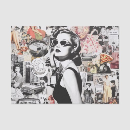 60s Abstracte Collage Tissuepapier (Voorkant)