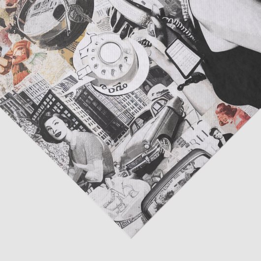 60s Abstracte Collage Tissuepapier (Detail)