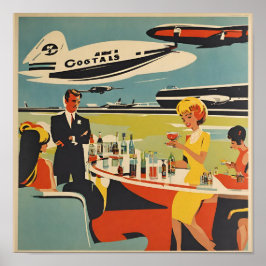 60's Airport poster, cocktails Poster