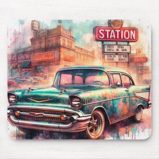 60s auto muismat (Voorkant)