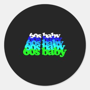 60s Baby 1960s Verjaardag Geboren Jaren Zestig Boo Ronde Sticker