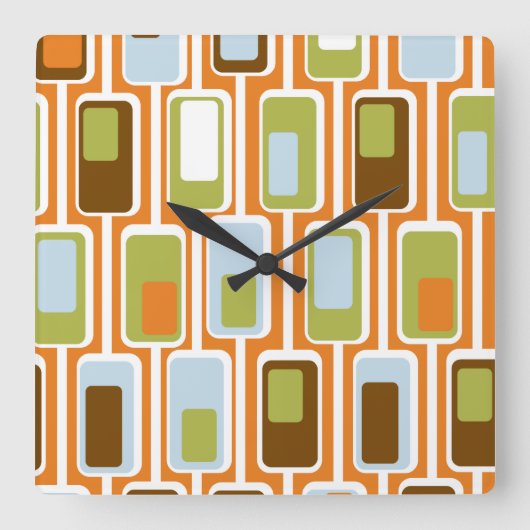 60s Boxes Vierkante Klok (Voorkant)
