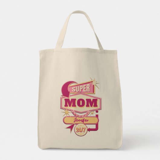 60s Diner Style Super Mam Diner Sign Tote Bag (Achterkant)