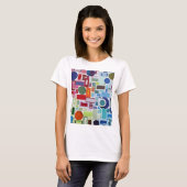 60's Disco Retro Kleurenkaart Collage T-shirt (Voorkant volledig)