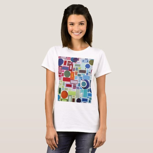 60's Disco Retro Kleurenkaart Collage T-shirt (Voorkant volledig)