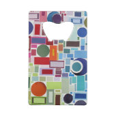 60's Disco Retro Mozaïek Collage Abstract Creditkaart Flessenopener (Achterkant)