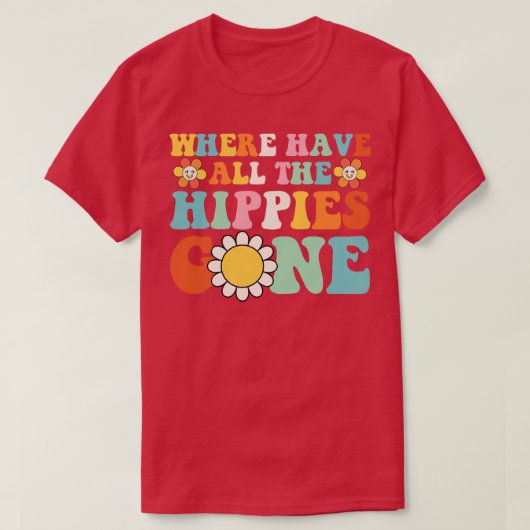 60s en 70s Hippie Hippies Retro Hippy Flo T-shirt (Design voorkant)