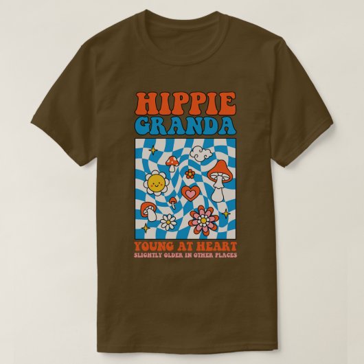 60s en 70s Hippie Hippies Retro  Hippy Flo T-shirt (Design voorkant)