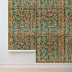 60s Groen Turks Perzisch patroon schil en stok Behang