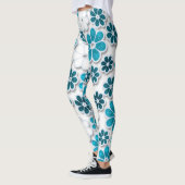 60's Groovy Blue Floral gepatterd | LEGGINGS (Links)