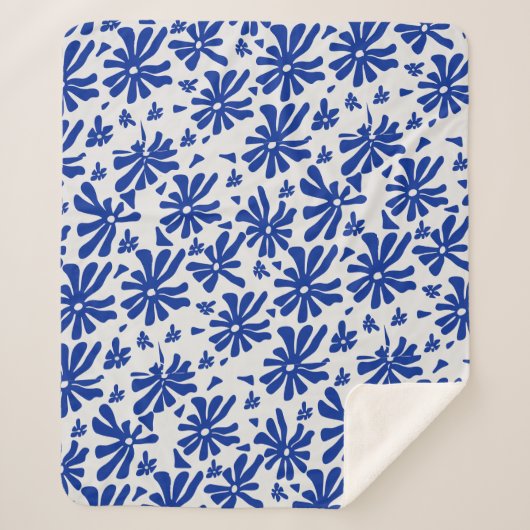 60s Groovy Midden-eeuwse Bloemen Sherpa Deken (Voorkant)