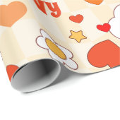 60s Groovy pop Art valentijn Rainbow Cloud Angel Cadeaupapier (Rol Hoek)