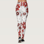 60's Groovy Red Floral gepatterd | LEGGINGS (Achterkant)
