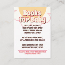 60s Hippie Party Baby shower - Boeken voor Baby Informatiekaartje
