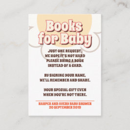 60s Hippie Party Baby shower - Boeken voor Baby Informatiekaartje