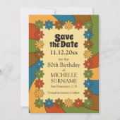 60s Inspired Birthday Party for Retro Enthusiasts  Save The Date (Voorkant)