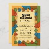 60s Inspired Birthday Party for Retro Enthusiasts  Save The Date (Voorkant / Achterkant)