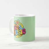 60s Inspired Music Retro Groovy Aesthetic Koffiemok (Voorkant links)