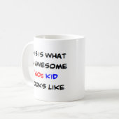 60s kind, geweldige koffiemok (Voorkant links)