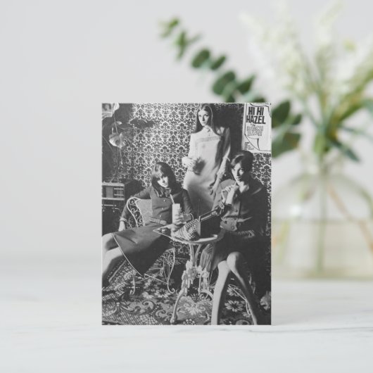 60's Milkshake meiden BRIEFKAART (Staand voorkant)