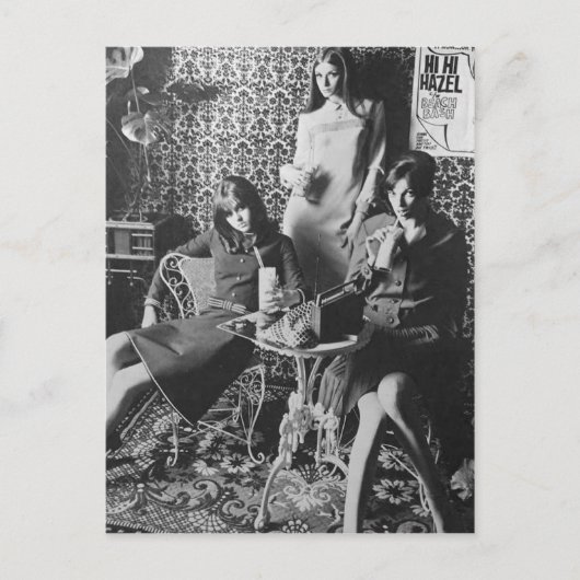 60's Milkshake meiden BRIEFKAART (Voorkant)