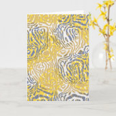 60s Mod Design Blank Gevouwen Wenskaart Kaart (Gele Bloem)