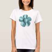 60's MOD Hippie Big Blue Daisy Flower Mode T-shirt (Voorkant)
