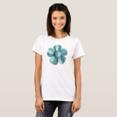 60's MOD Hippie Big Blue Daisy Flower Mode T-shirt (Voorkant volledig)