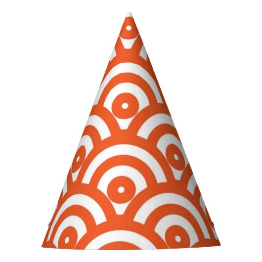 60s Mod Oranje Feesthoedjes (Voorkant)