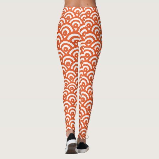 60s Mod Oranje Leggings (Achterkant)
