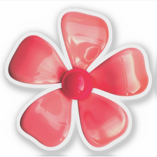 60s MOD Perzik Daisy Flower Spring Bruiloft Sticke Sticker (Voorkant)