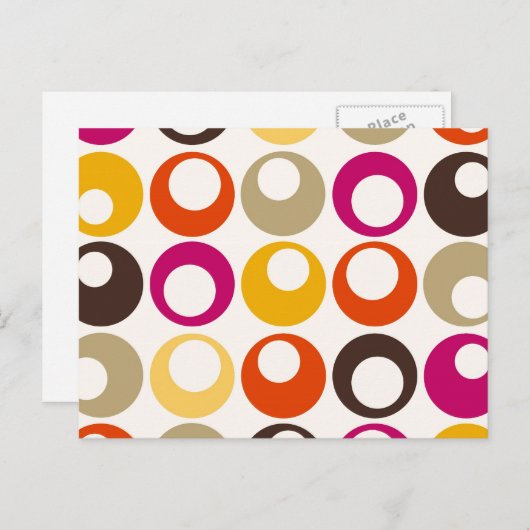 60s MOD Retro Patroon Briefkaart (Voorkant / Achterkant)