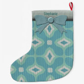 '60s Mummetatroon - Gedempt Aqua Personalize' Grote Kerstsok (Achterkant)