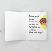 60's Music Girl Happy Birthday Kaart (Binnen)