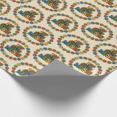 60s Music in Retro Color on Soft Sand Cadeaupapier (Hoek)