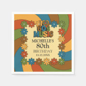 60s Music Theme Nostalgic 80th Birthday Party Deco Servet (Voorkant)