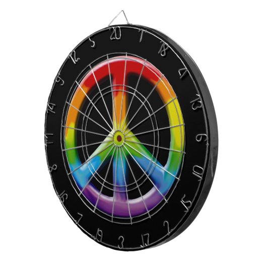 60's Peace Sign Retro Art Dart Board Dartbord (Voorkant Rechts)