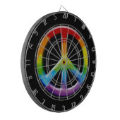 60's Peace Sign Retro Art Dart Board Dartbord (Voorkant Links)