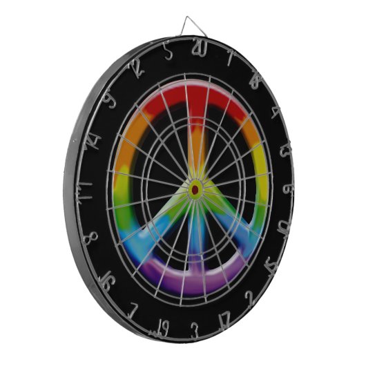 60's Peace Sign Retro Art Dart Board Dartbord (Voorkant Links)