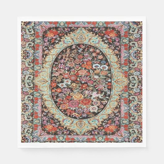 60s  Perzische Turks Bloemendecoupage Servet (Voorkant)