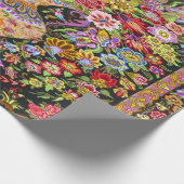 60s  Perzische Turks Bloemkunst Decoupage Cadeaupapier (Hoek)