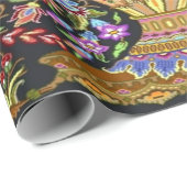 60s  Perzische Turks Bloemkunst Decoupage Cadeaupapier (Rol Hoek)