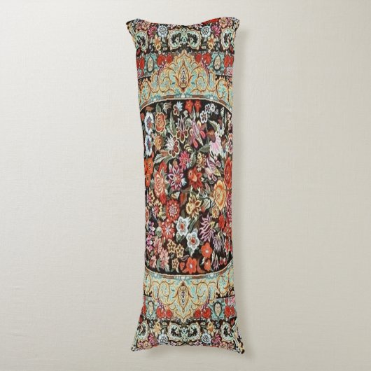 60s  Perzische Turkse Bloemkilim Lichaamskussen (Voorkant Verticaal)