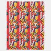 60s Peter Max Colorful Waterverf Hartpatroon Fleece Deken (Voorkant)