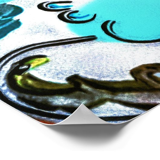 60s Peter Max kleurrijke waterverf profielen Poster (Hoek)