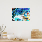 60s Peter Max kleurrijke waterverf profielen Poster (Keuken)