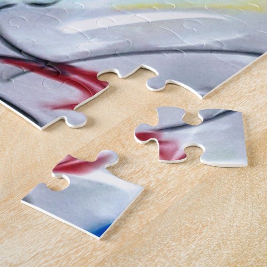 60s Peter Max kleurrijke waterverf Profielen teken Legpuzzel (Zijkant)